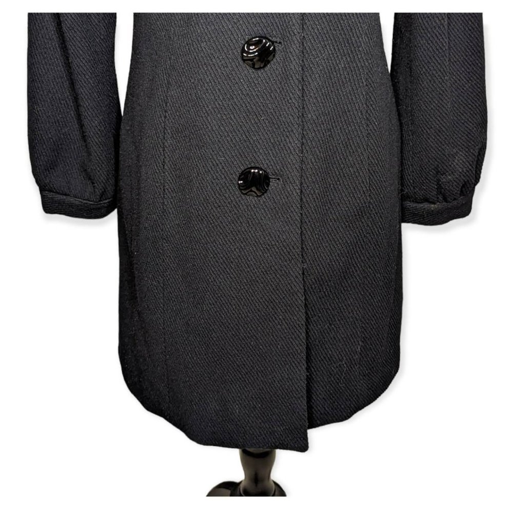 George Black Button Down Wool Blend Coat Size Medium - Picture 6 of 13